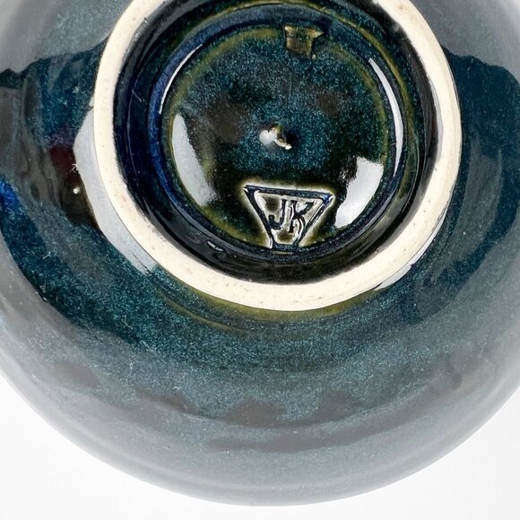Stunning Handmade Ceramic Trinket Dish Globe Bowl Shine Hand Made Crafted Wheel - Picture 3 of 4